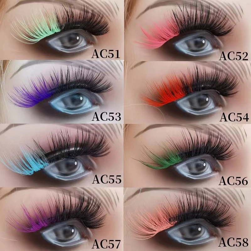 Wholesale 15mm 20mm Faux Mink Strip Lashes with Glitter Color