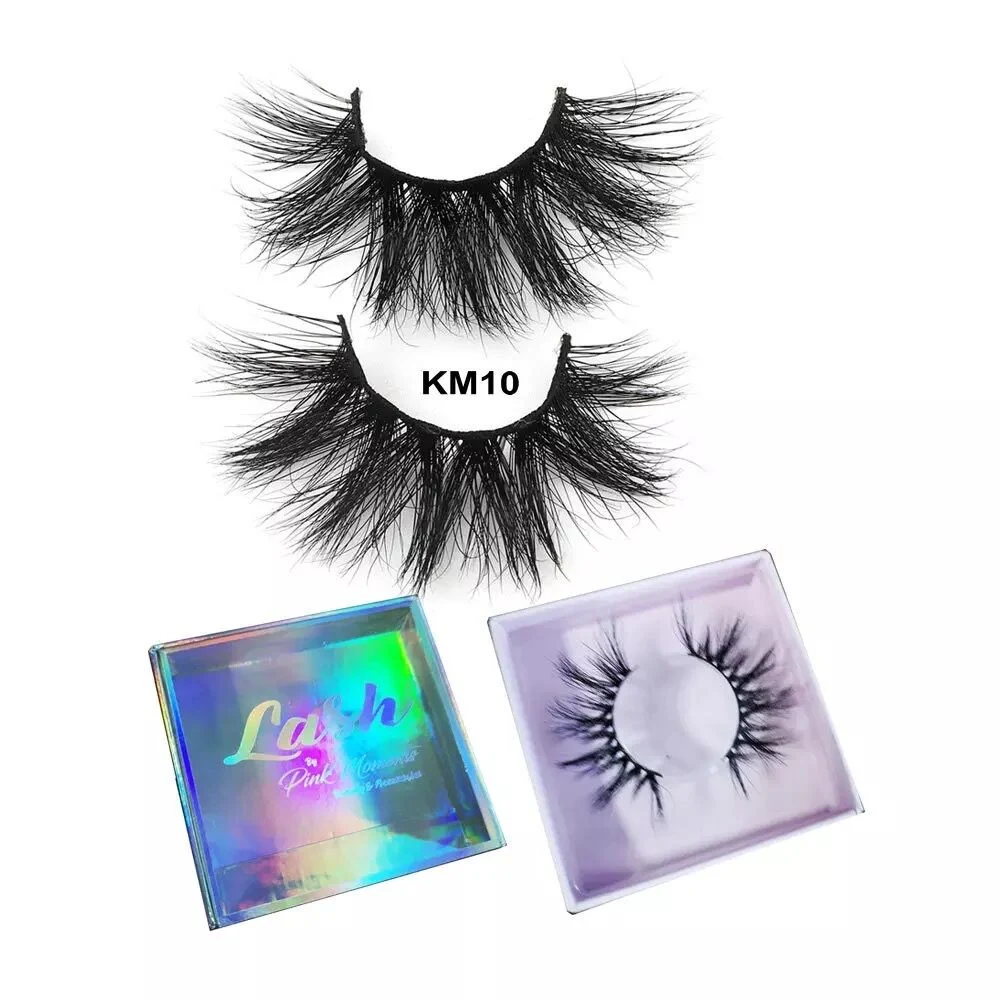 3D Fluffy Mink Eyelash Wispy Thick Strips Lashes with Private Logo Packaging