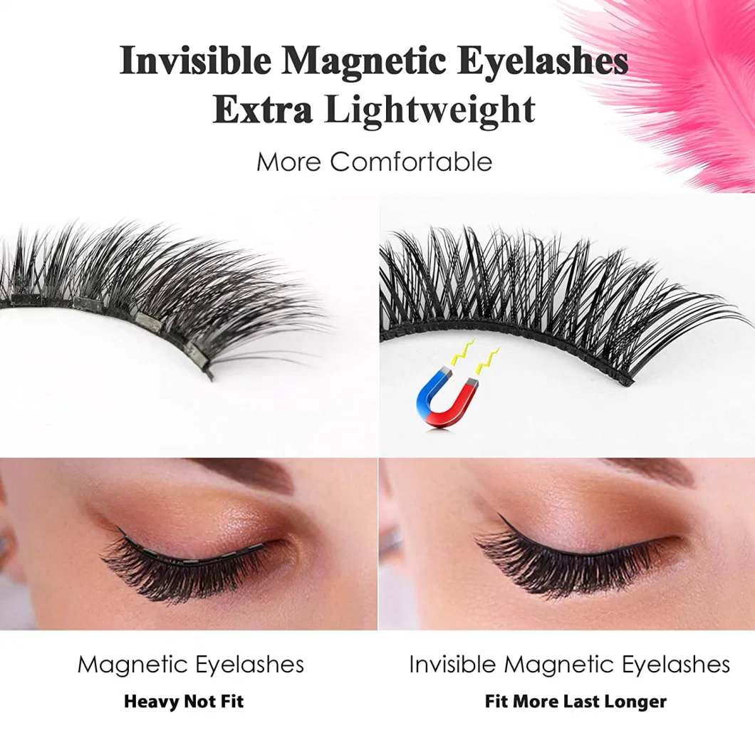 Newest Arrival Invisible Magnetic Faux Mink Eyelashes Set Magnetic Lashes