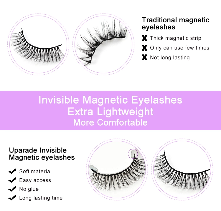 Newest Arrival Invisible Magnetic Faux Mink Eyelashes Set Magnetic Lashes